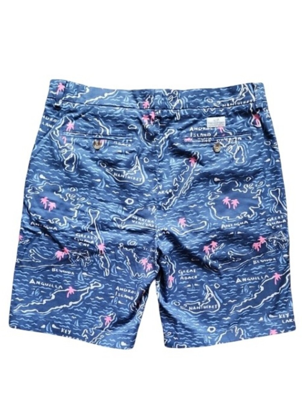 Vineyard Vines Island Map Print Chino Shorts Men's Size‎ 32 Preppy Coastal - Picture 2 of 6